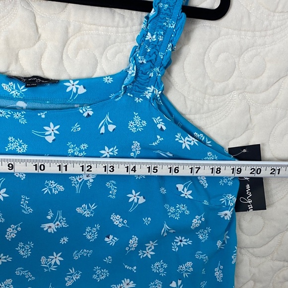 NEW Lily Morgan Tank Top Size XL Blue Turquoise Floral - Picture 5 of 8